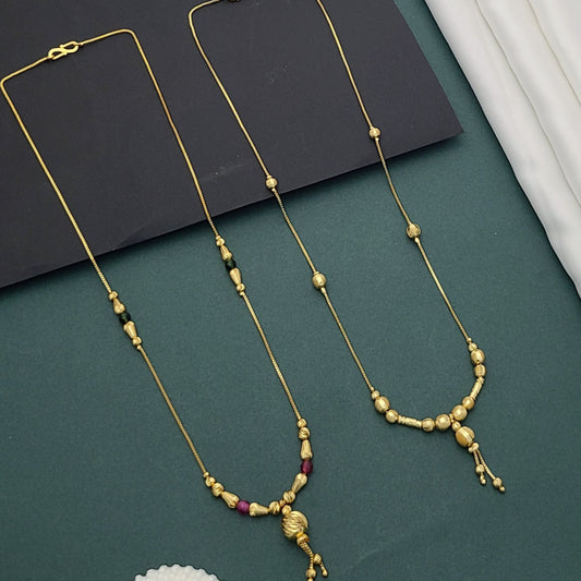 C Type Gold Plated Chain Necklace N1013 | Buy Gold Plated Chain Necklaces or Artificial Chain Necklaces For Woman and Girls Online | Miimicry 
